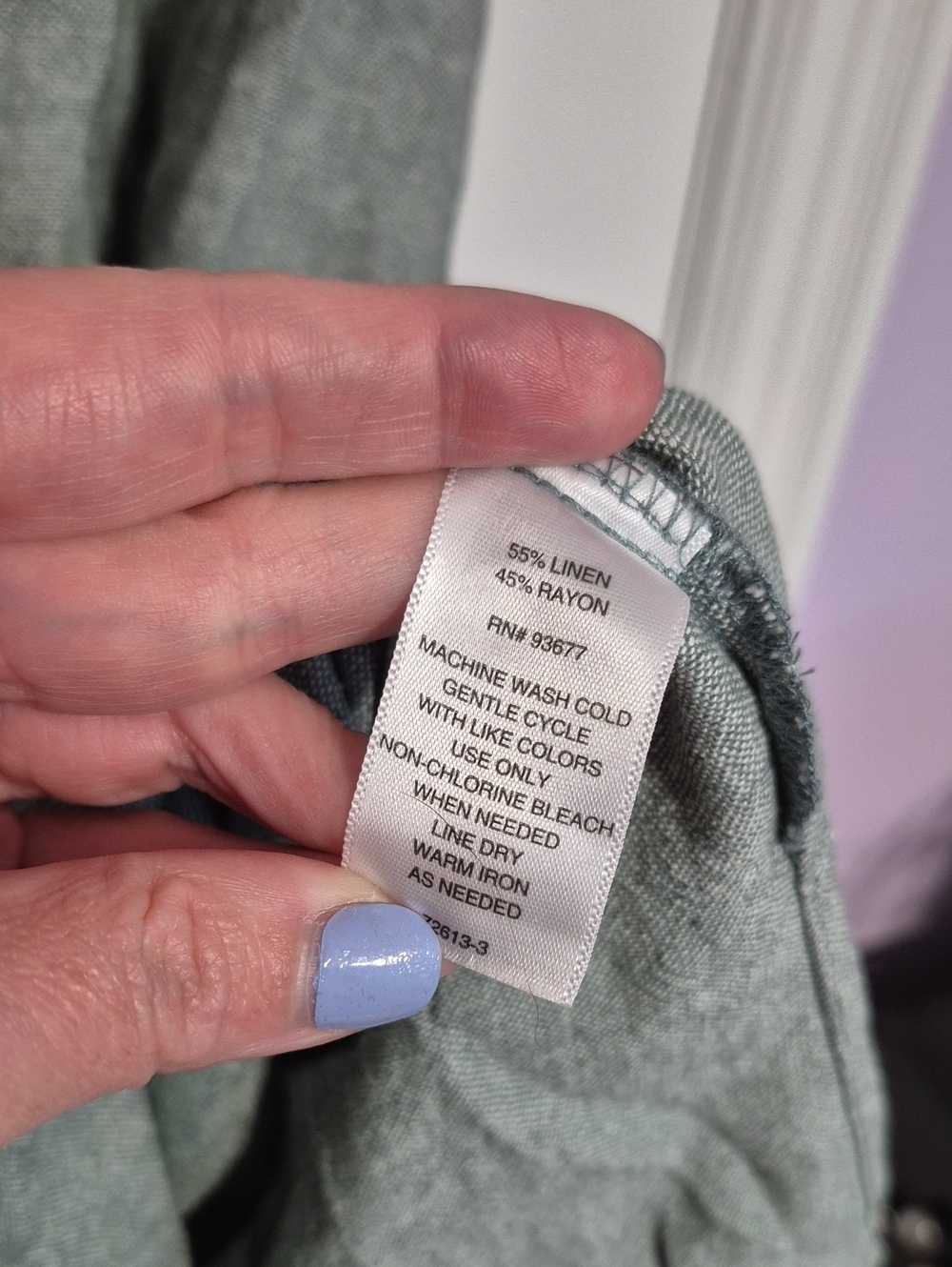 LIZ CLAIBORNE Sleeveless Collared Linen Maxi Dress in Heathered Sage Green - Picture 5 of 7